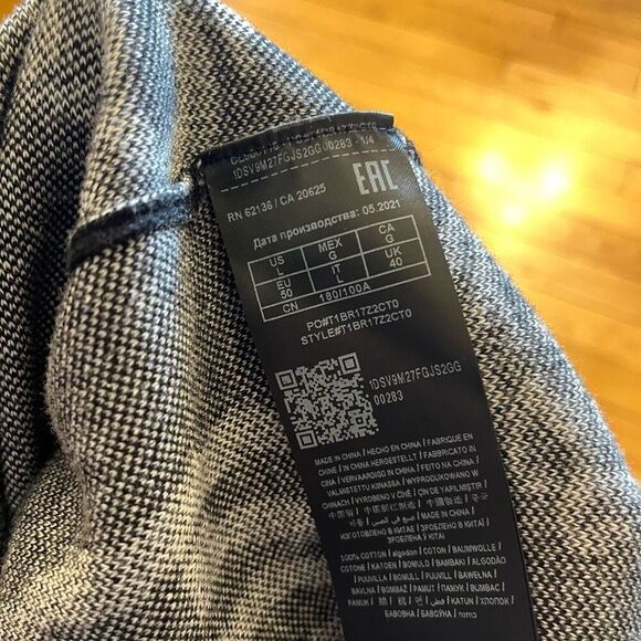 Guess Men's Sweatshirt Black White Large Allover Logo Print Long Sleeve Pullover - Picture 8 of 8